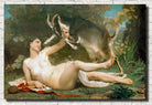 William-Adolphe Bouguereau, Fine Art Print : Bacchante Wrestling a Goat