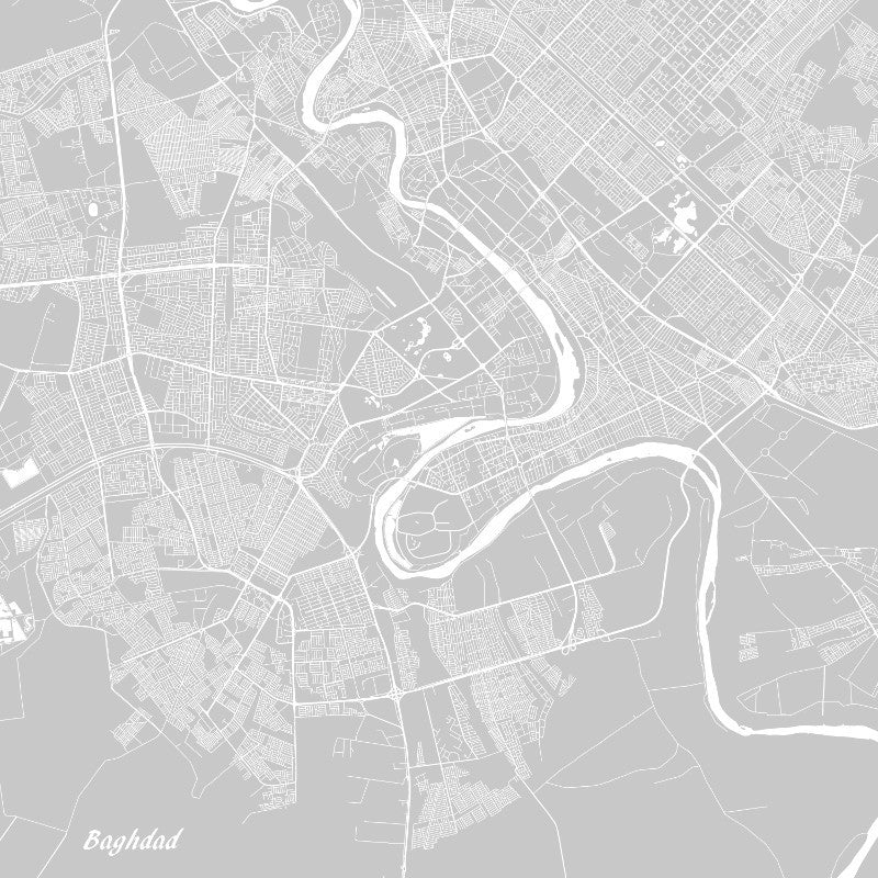 Baghdad City Street Map Print Custom Map Poster - OnTrendAndFab