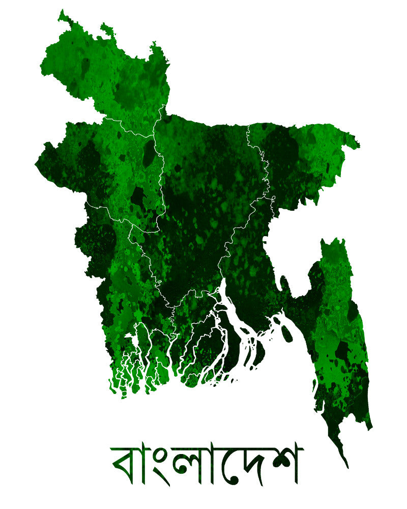 Bangladesh Map Print Outline Wall Map of Bangladesh