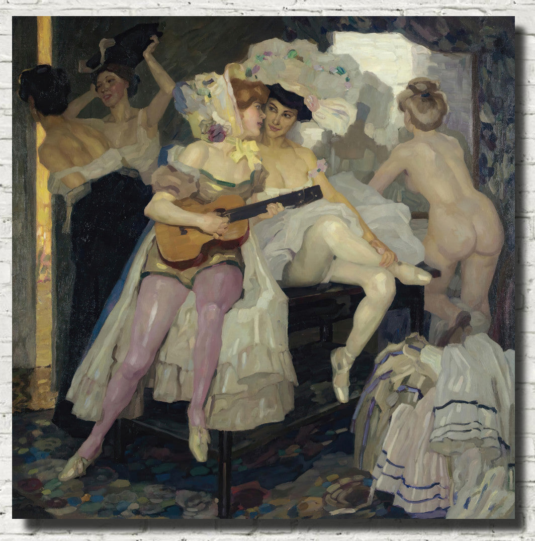 Behind the Scenes, Leo Putz Fine Art Print