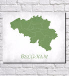 Belgium Map Print Outline Wall Map of Belgium