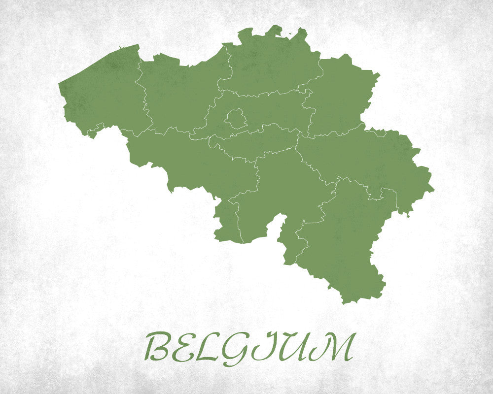 Belgium Map Print Outline Wall Map of Belgium