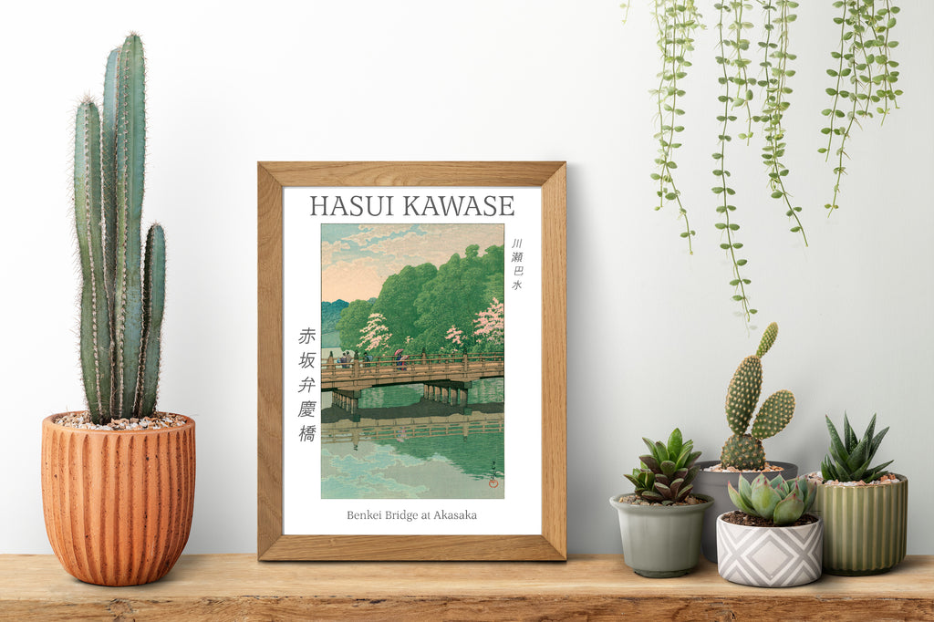 Hasui Kawase Exhibition Poster, Benkei Bridge at Akasaka