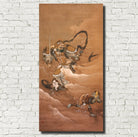 Bishamonton God of War Pursuing an Oni, Japanese Fine Art Print, Kanō Hōgai