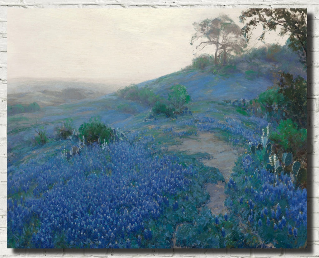 Julian Onderdonk Fine Art Print, Blue Bonnet Field, Early Morning, San Antonio Texas