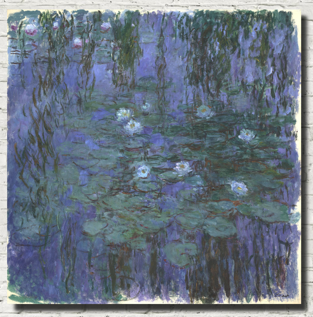 Blue Water Lilies, Claude Monet Impressionist Art Print