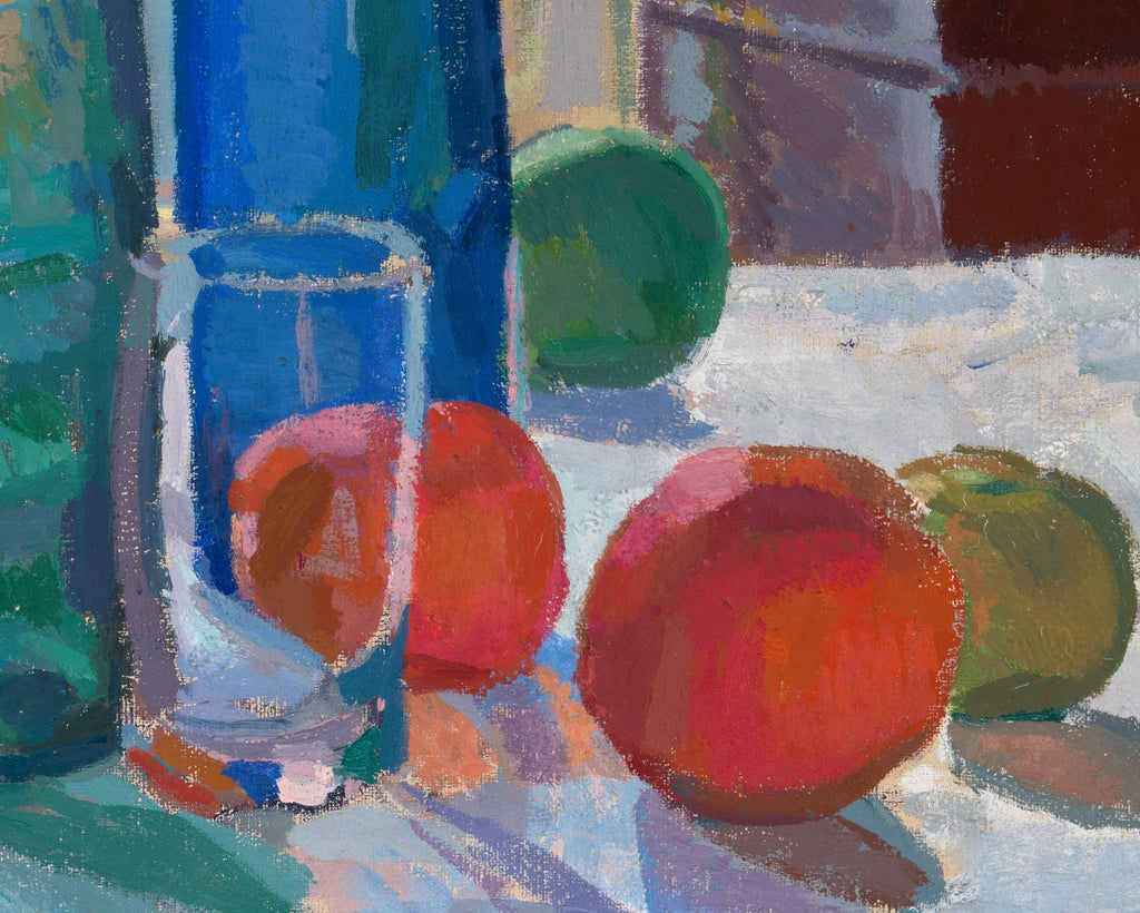 Spencer Gore Post-Impressionist Fine Art Print, Blue and Green Bottles and Oranges
