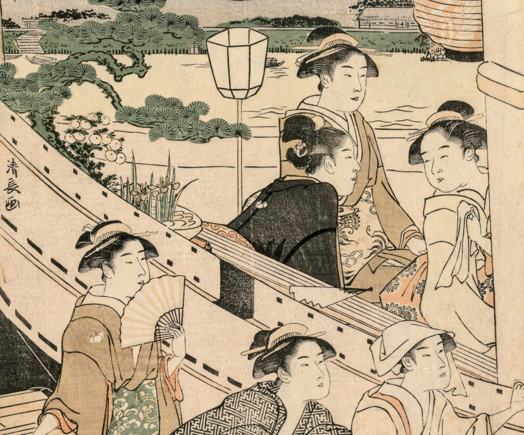 Torii Kiyonaga, Japanese Fine Art Print, Boating Party on the Sumida River