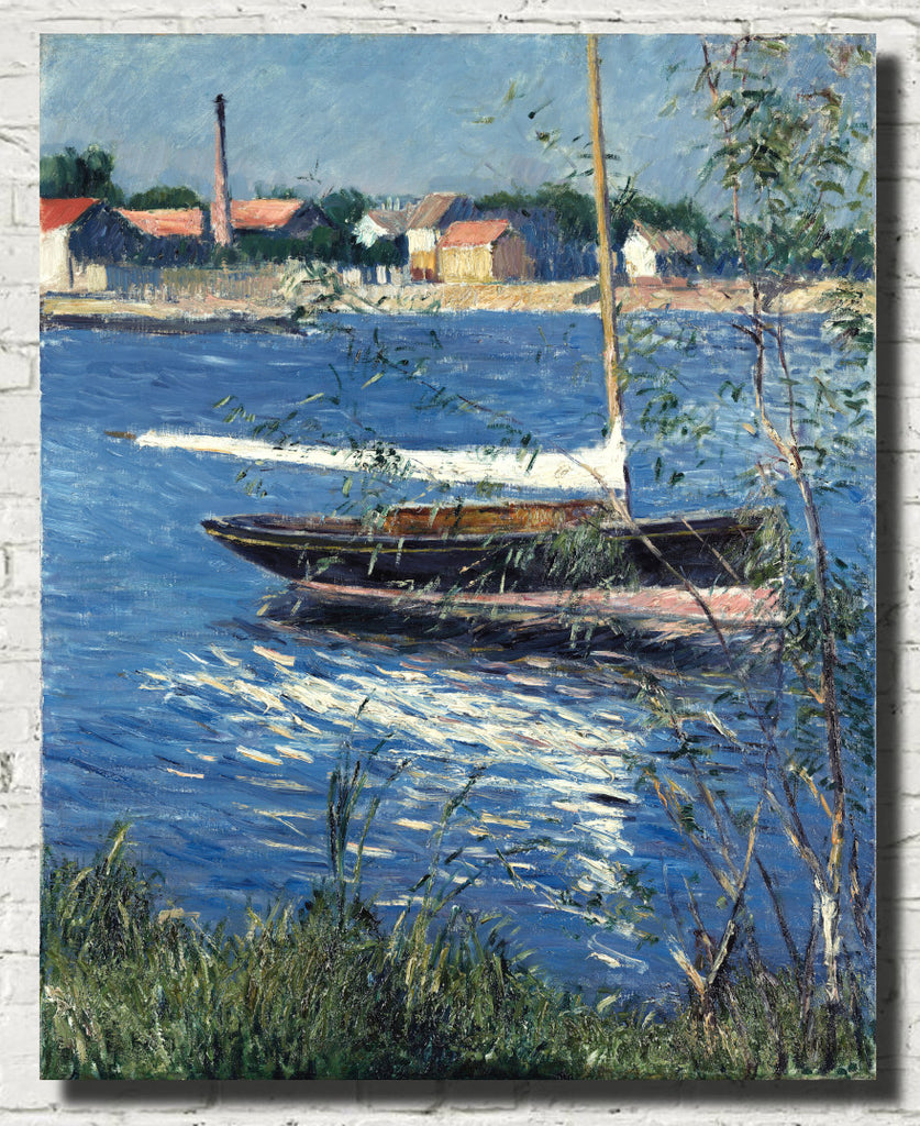 Gustave Caillebotte Fine Art Print : Boat moored on the Seine at Argenteuil