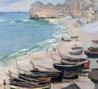 Claude Monet Fine Art Print, Boats on the beach at Etretat