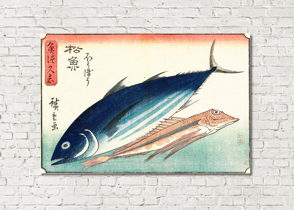 Fish Print Bonito Gurnard Andō Hiroshige, Japanese Art