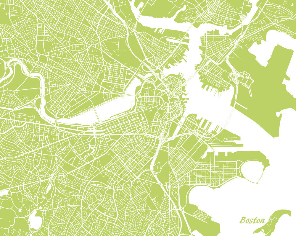 Boston City Street Map Print Modern Art Poster Home Decor - OnTrendAndFab