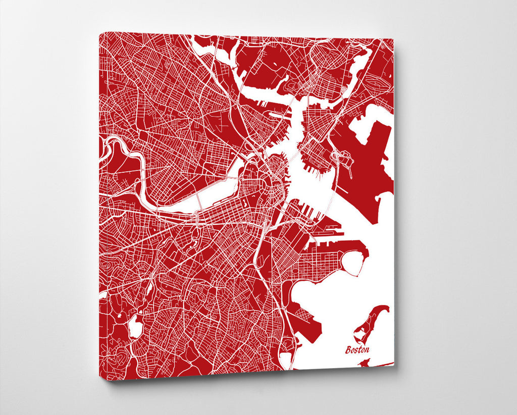 Boston City Street Map Poster Custom Wall Map Print - OnTrendAndFab