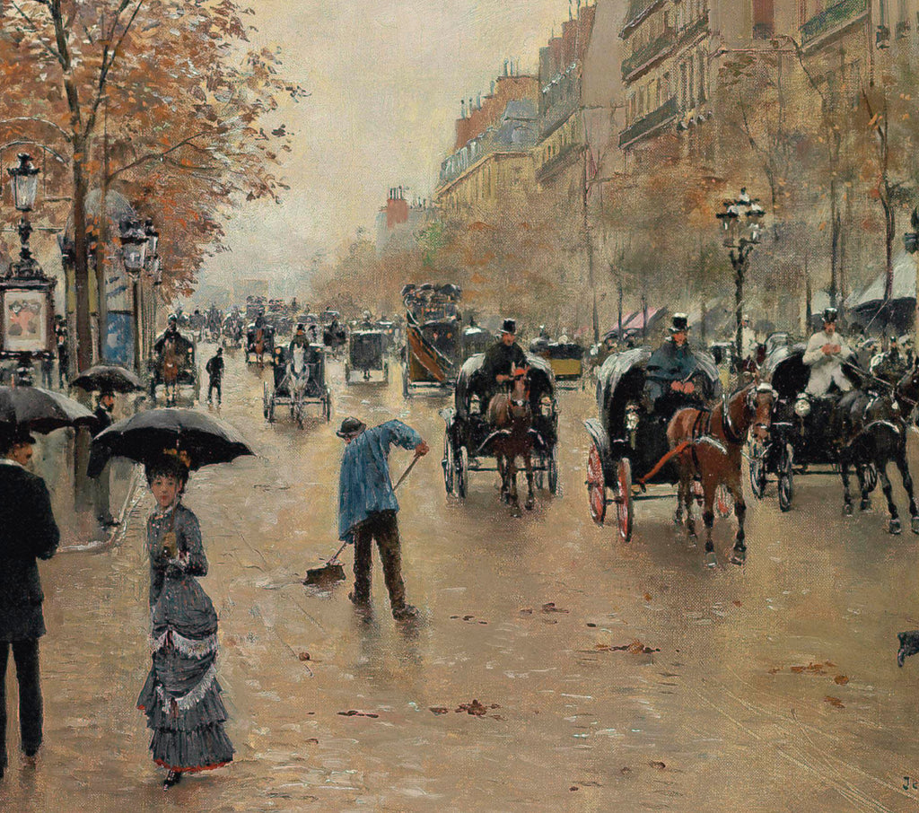 Jean Béraud Impressionist Fine Art Print, Boulevard Poissonnière in Autumn