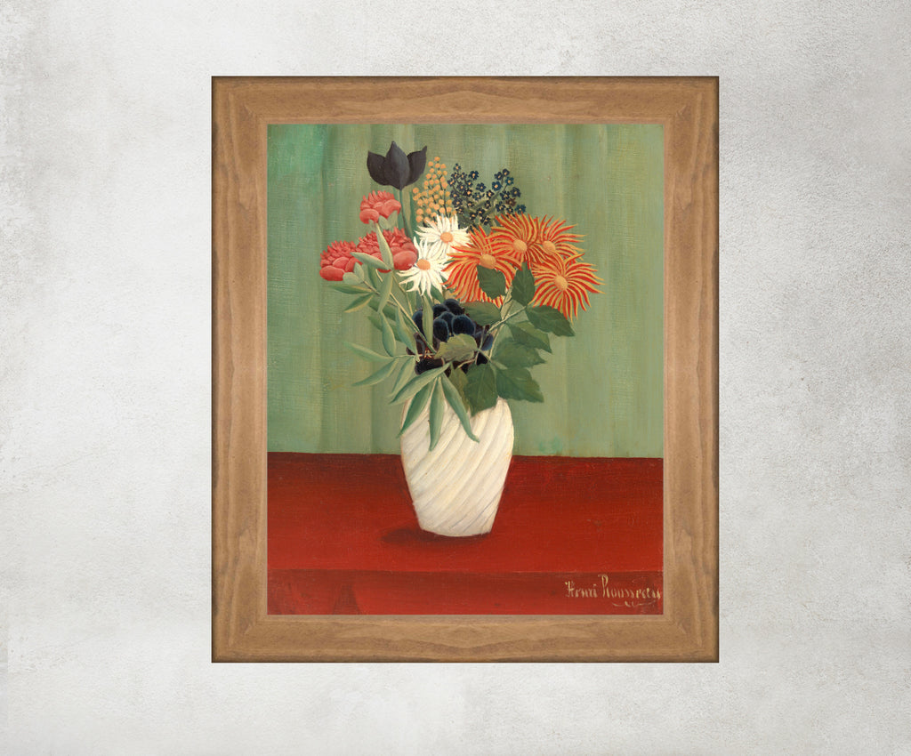 Henri Rousseau Framed Art Print, Bouquet of Flowers with China Asters and Tokyos