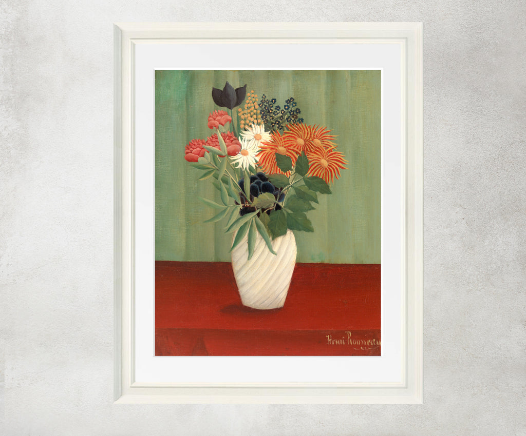 Henri Rousseau Framed Art Print, Bouquet of Flowers with China Asters and Tokyos
