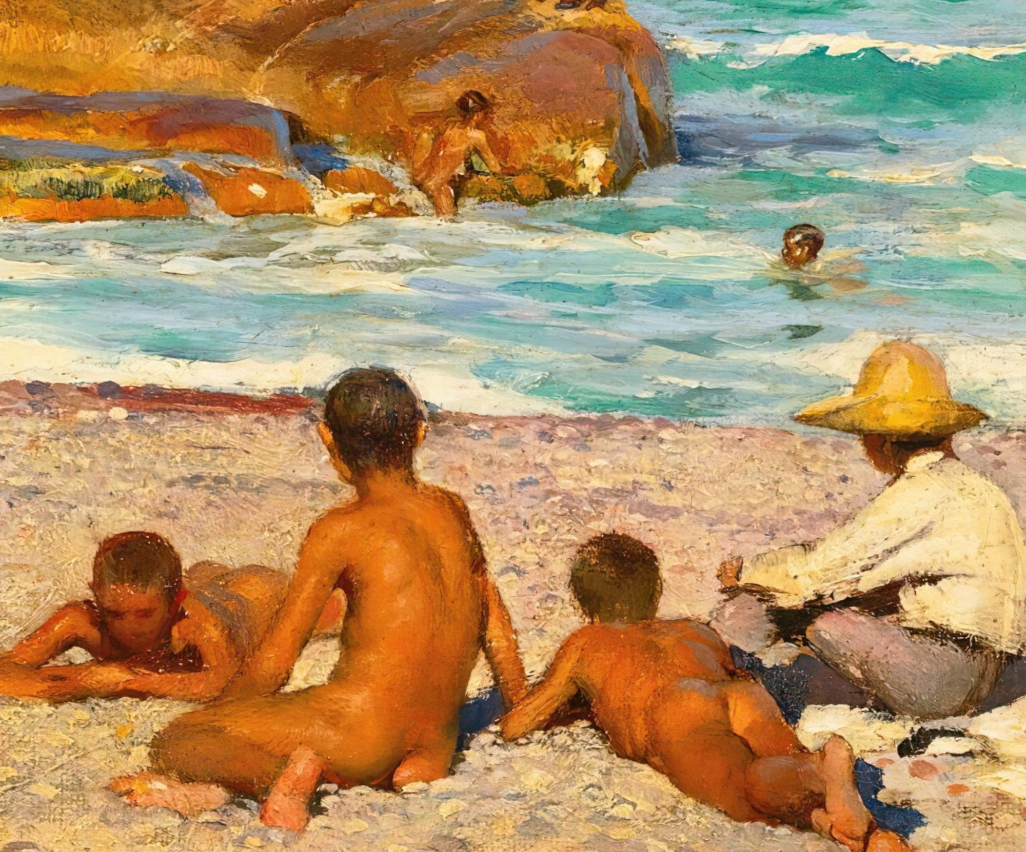 Boys Bathing, William Logsdail Fine Art Print