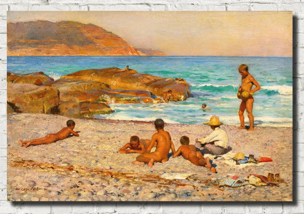 Boys Bathing, William Logsdail Fine Art Print