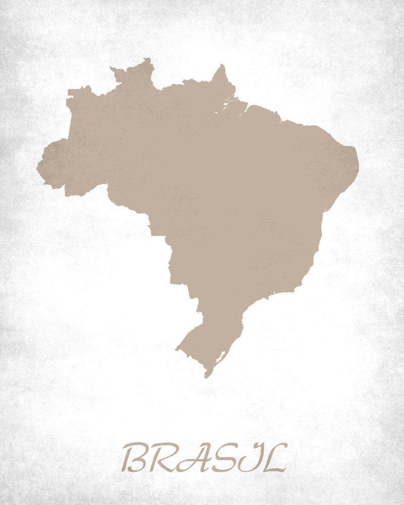 Brazil Map Print Outline Wall Map of Brazil