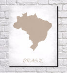 Brazil Map Print Outline Wall Map of Brazil