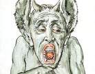 Bust of the devil with an open mouth,  Jan Matejko Fine Art Print