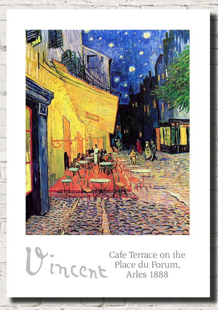 Vincent Van Gogh Exhibition Poster, Cafe Terrace, Place du Forum, Arles