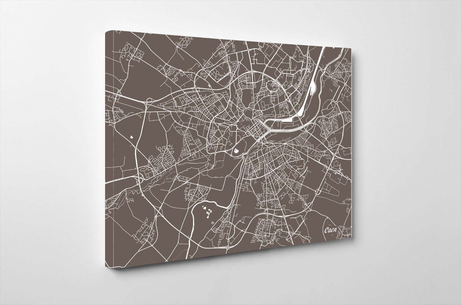 Caen City Street Map Print Feature Wall Art Poster