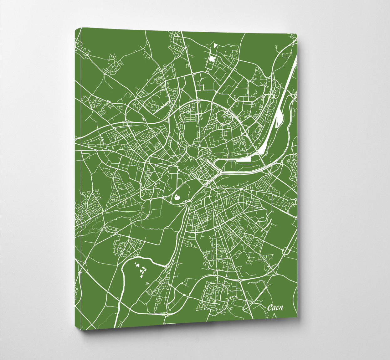 Caen City Street Map Print Feature Wall Art Poster