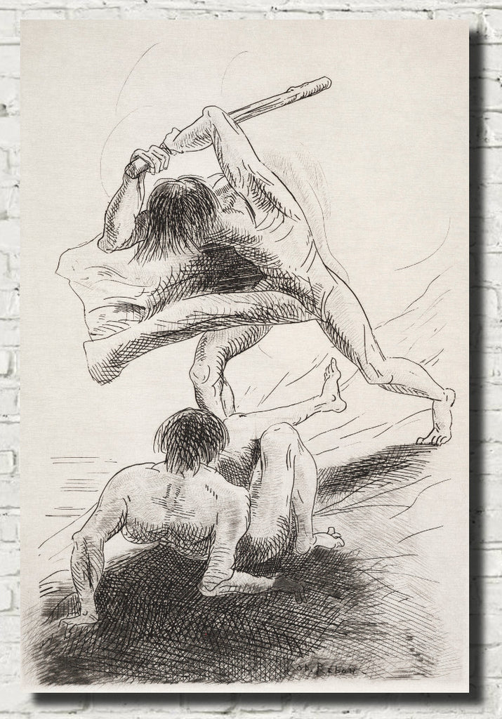 Cain and Abel, Odilon Redon Fine Art Print