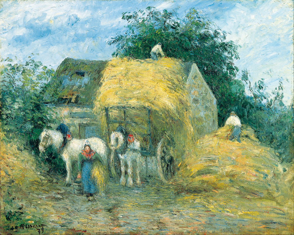 Camille Pissarro Fine Art Print The Hay Cart, Montfoucault Impressionist Painting