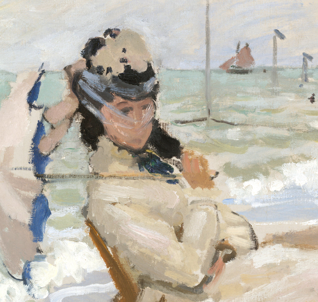 Claude Monet Fine Art Print, Camille on the Beach in Trouville