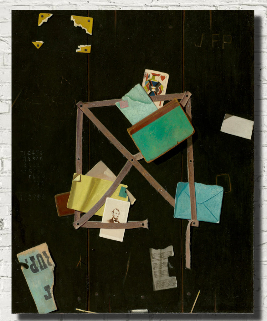 John F Peto Fine Art Print, Card Rack with a jack of Hearts