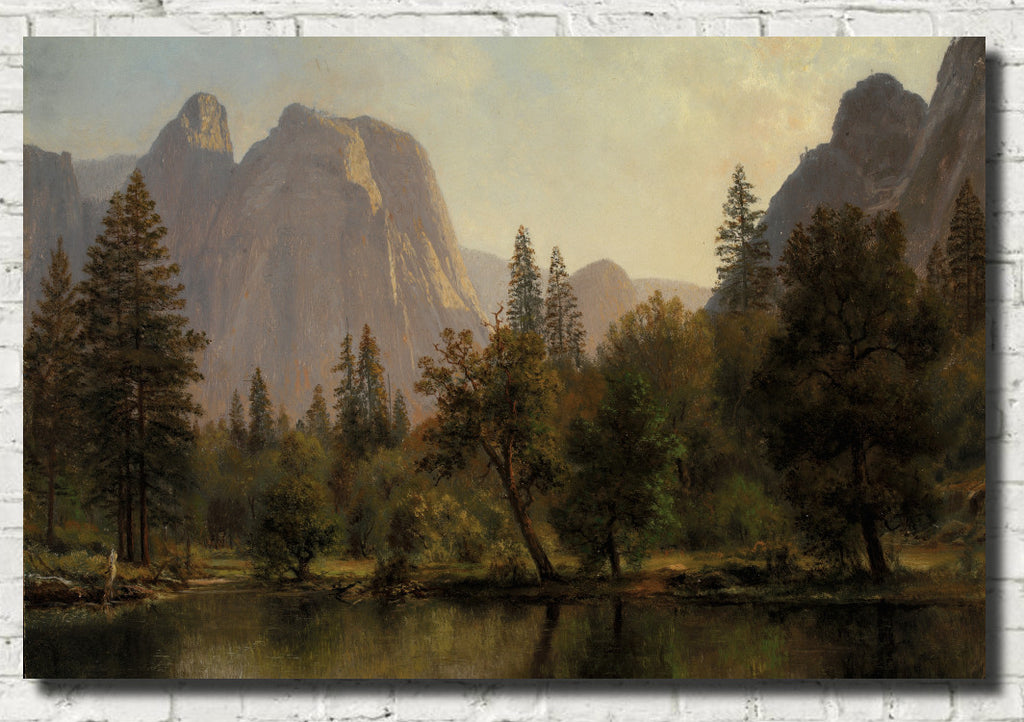 Cathedral Rocks, Yosemite Valley, Albert Bierstadt, Landscape Print