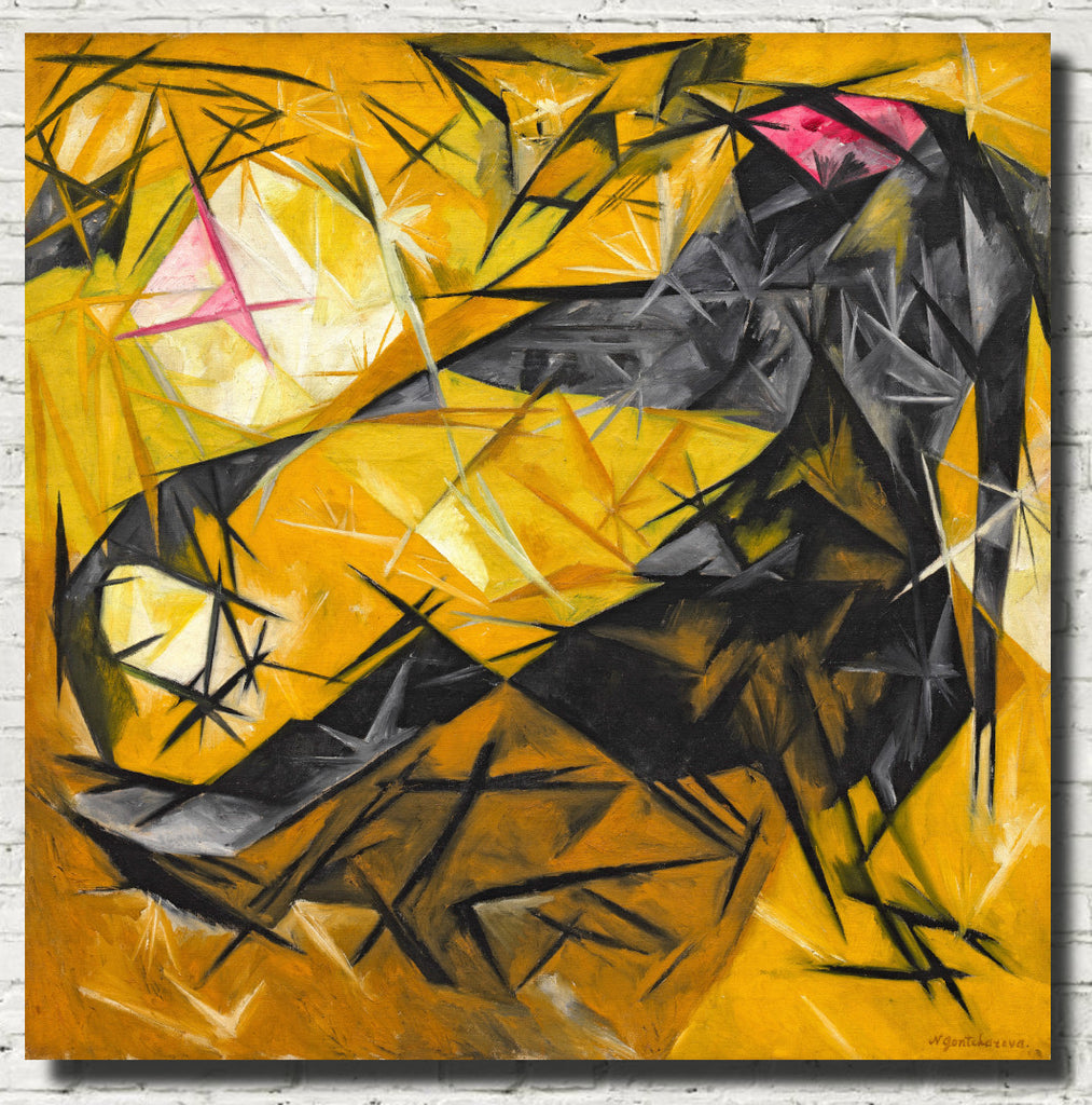 Cats (rayist perception in rose, black, and yellow), Natalia Goncharova Fine Art Print