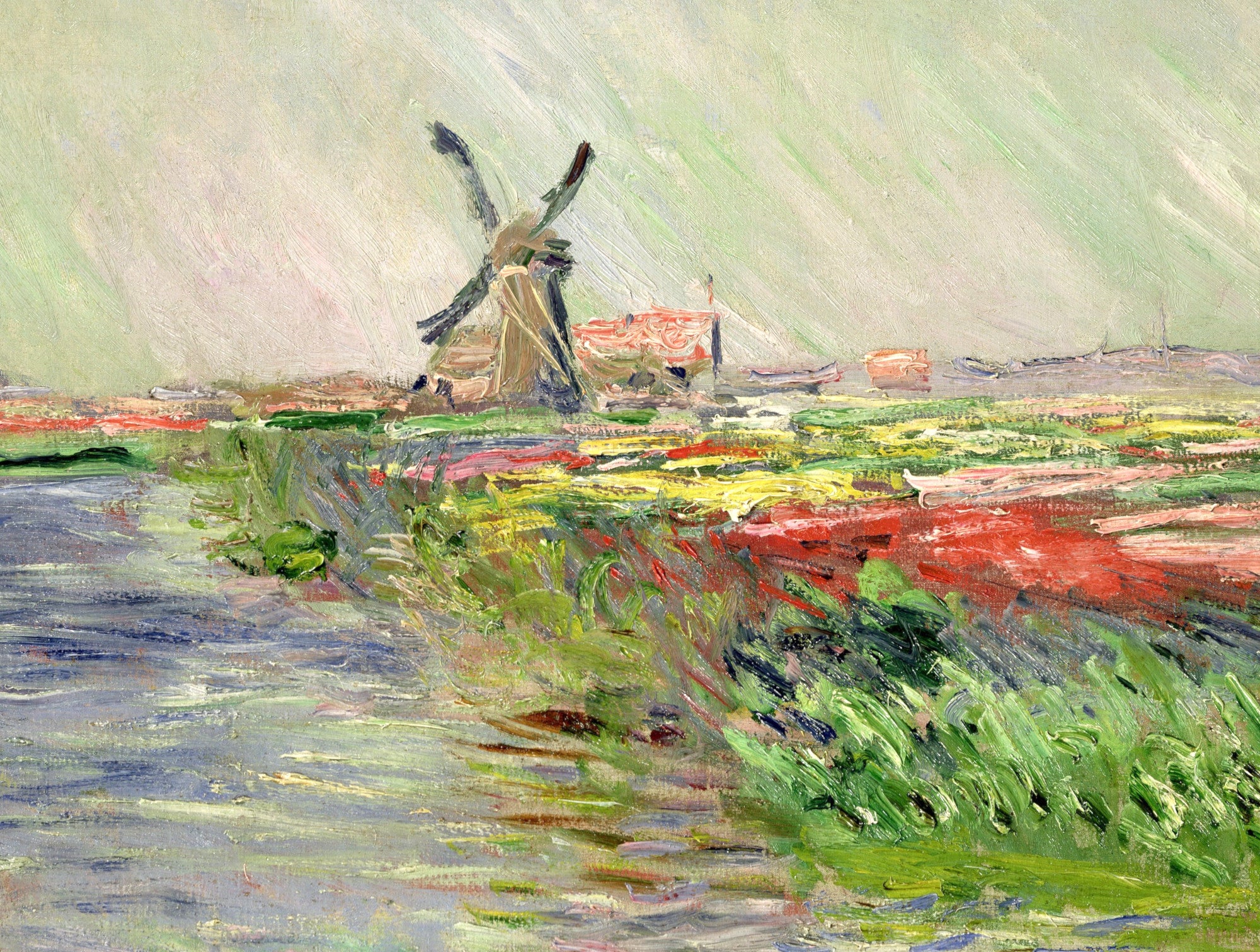 Claude Monet Fine Art Print, Champ de tulipes en Hollande
