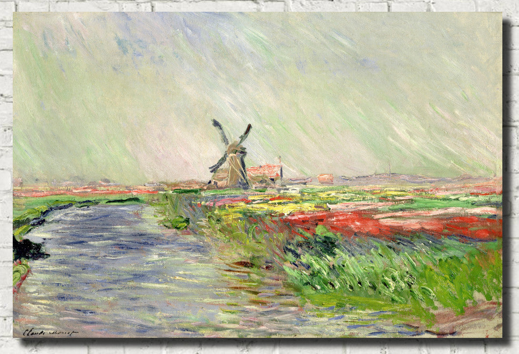 Claude Monet Fine Art Print, Champ de tulipes en Hollande