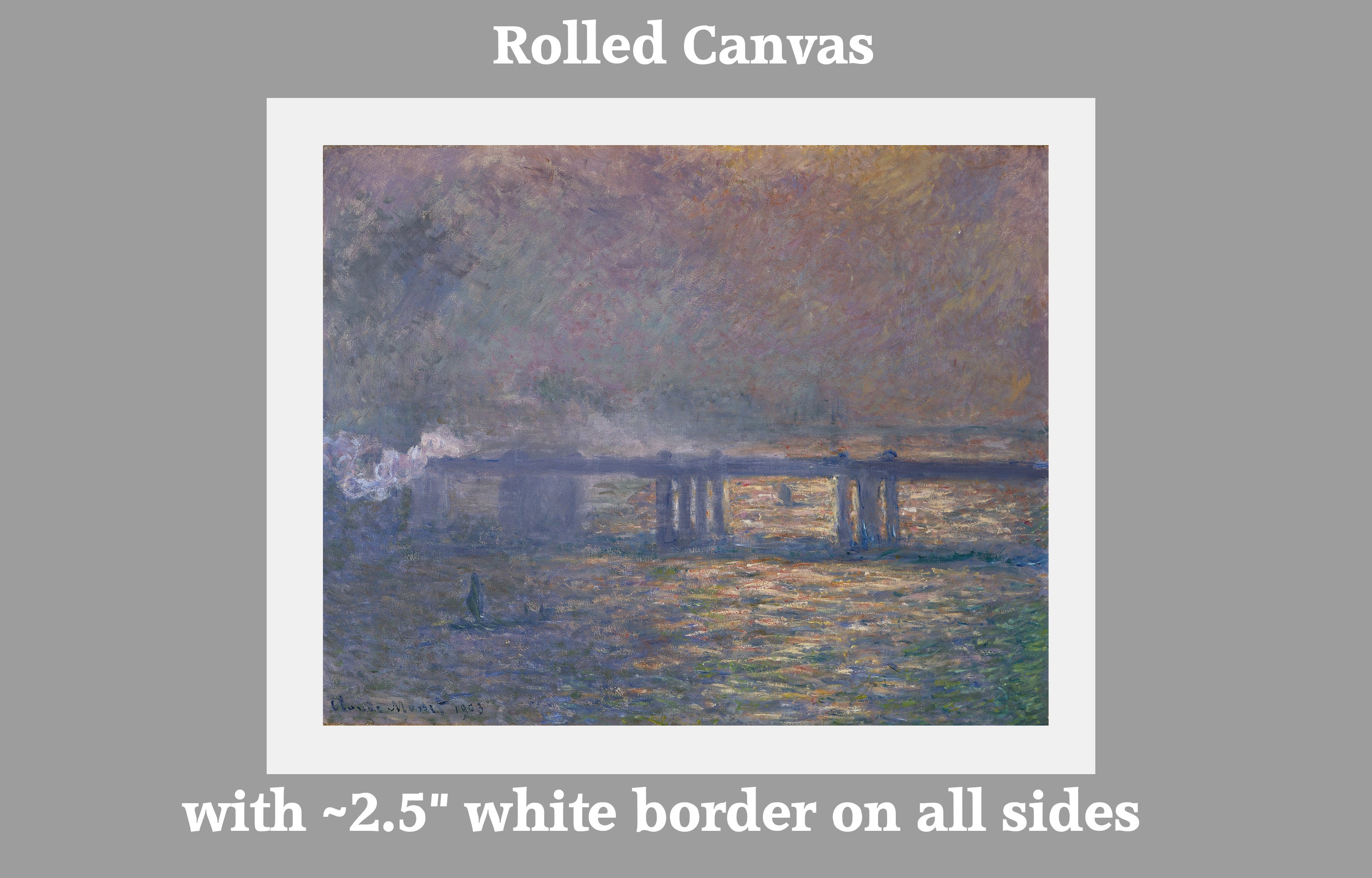 Claude Monet, Charing Cross Bridge, Canvas Reproduction