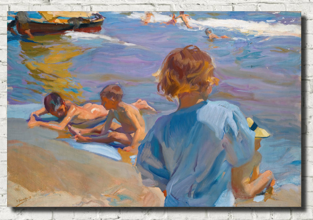 Children On The Beach, Valencia, Joaquín Sorolla Fine Art Print