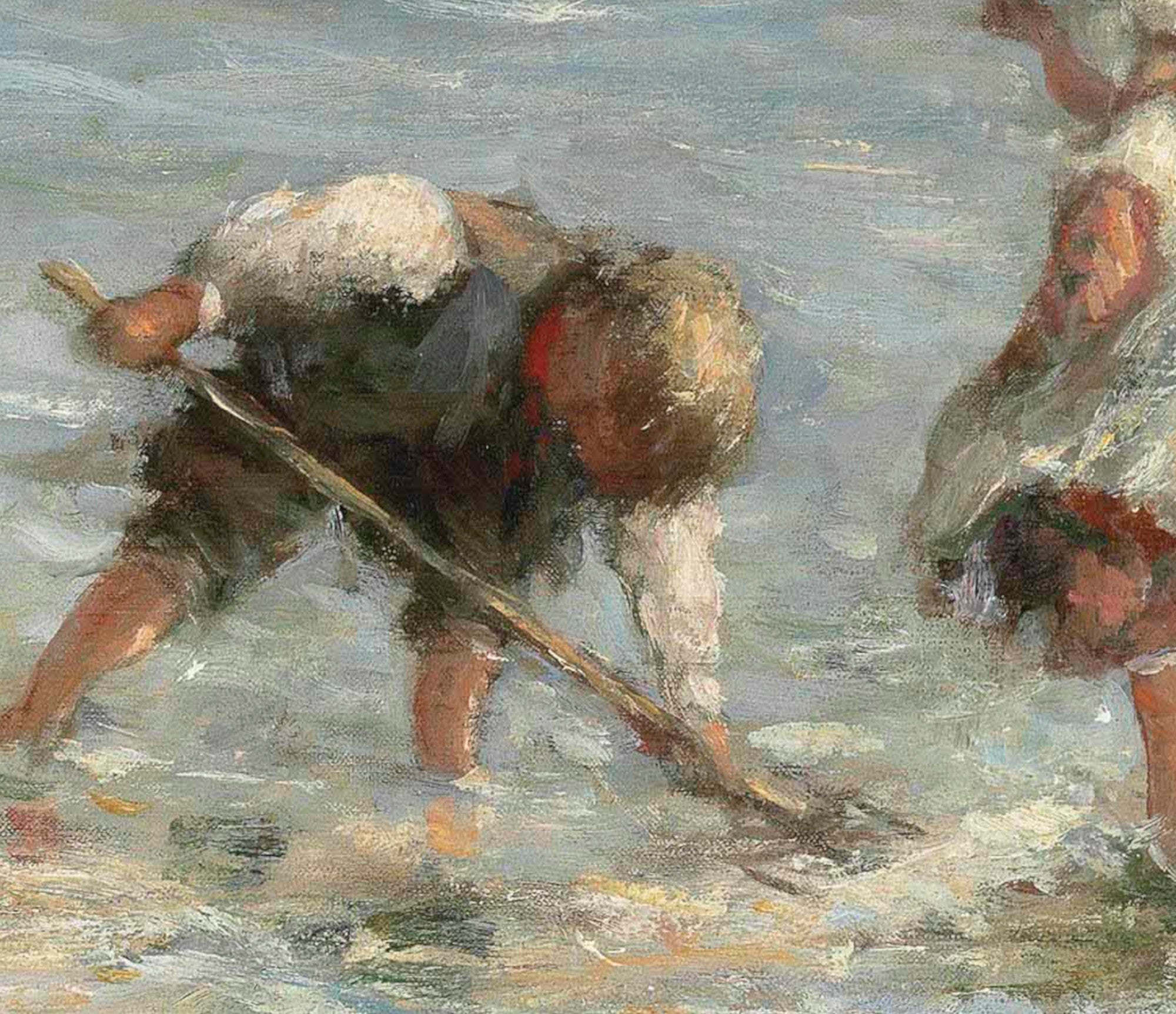 Robert Gemmell Hutchison Fine Art Print, Children at the water's edge