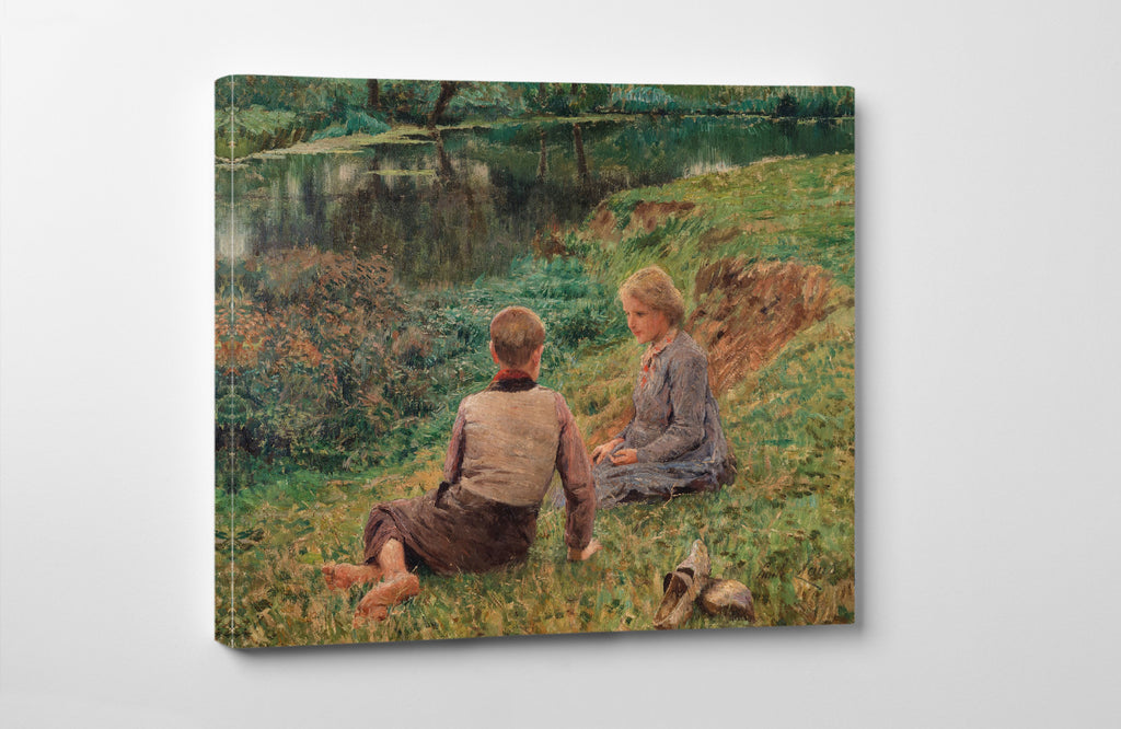 Children in a landscape, Emile Claus, Belgian Luminsm