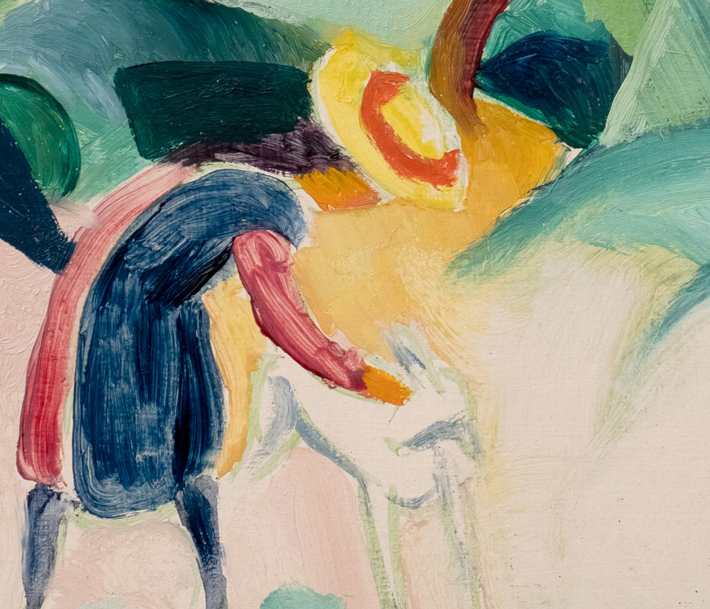 August Macke Abstract Fine Art Print, Children With Goat