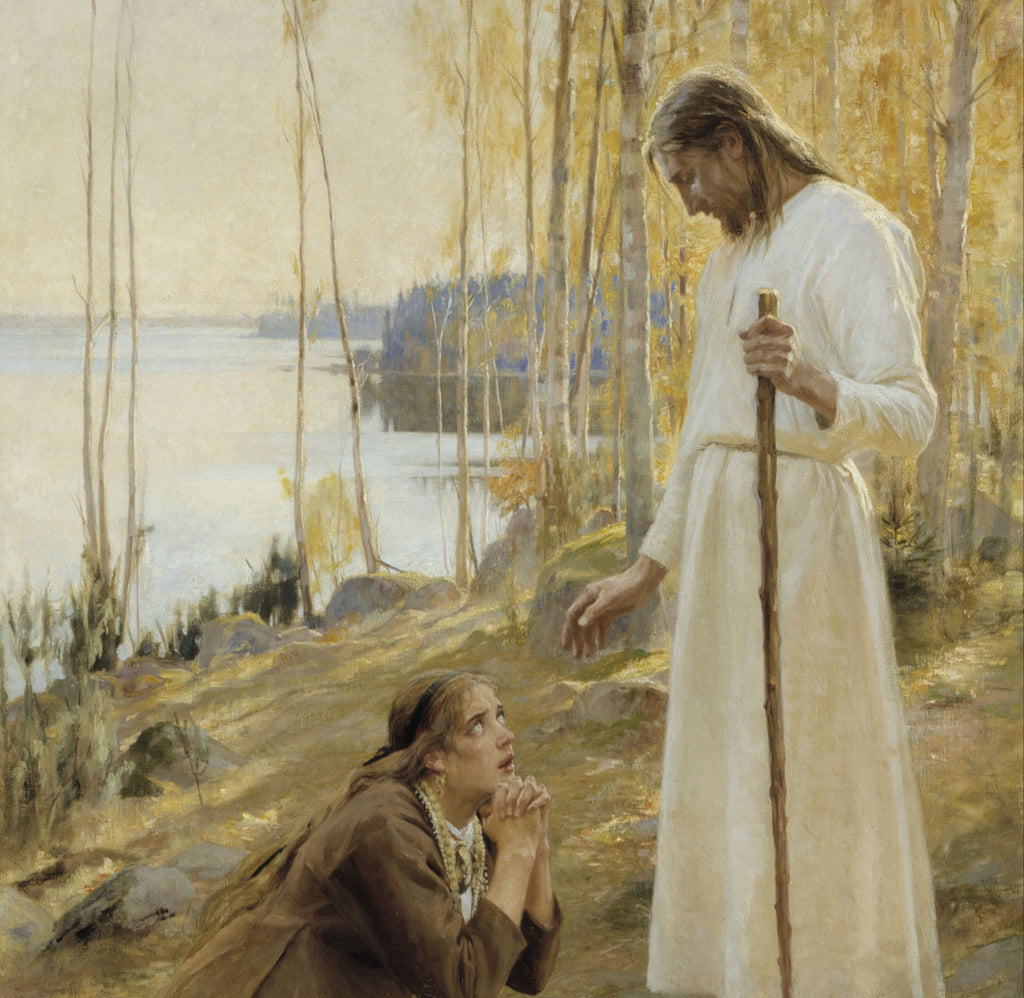 Albert Edefelt Fine Art Print, Christ and Mary Magdalene, a Finnish Legend