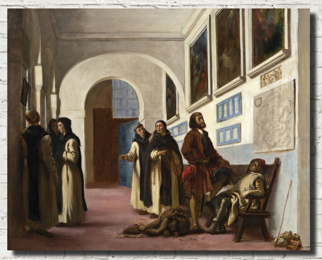 Christopher Columbus and His Son at La Rábida, Eugène Delacroix Fine Art Print