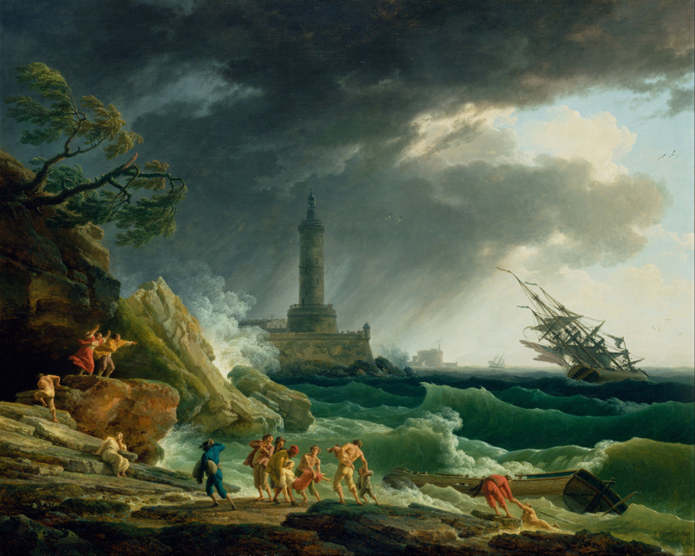 Claude Joseph Vernet, Fine Art Print : Mediterranean Coast, Storm
