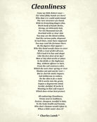 Cleanliness Poem by Charles Lamb, Typography Print