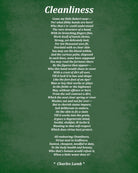 Cleanliness Poem by Charles Lamb, Typography Print