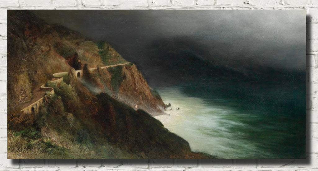 Karl Wilhelm Diefenbach Fine Art Print, Coastal Road near Sorrento-Amalfi