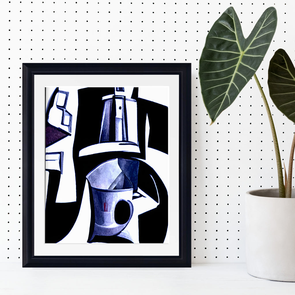 Coffee Pot, Abstract Print Framed Wall Art