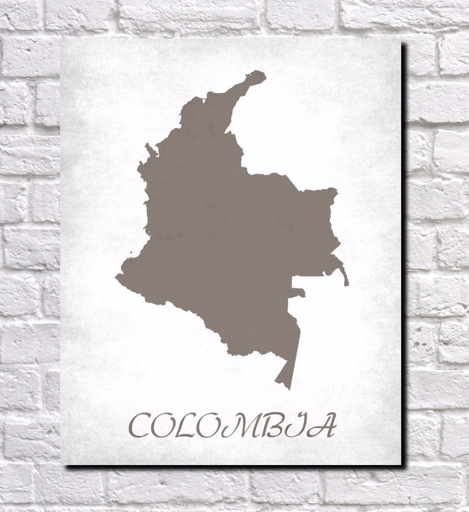 Colombia Map Print Outline Wall Map of Colombia