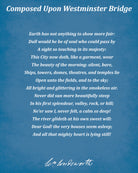 Composed Upon Westminster Bridge, Poem by William Wordsworth, Typography Print